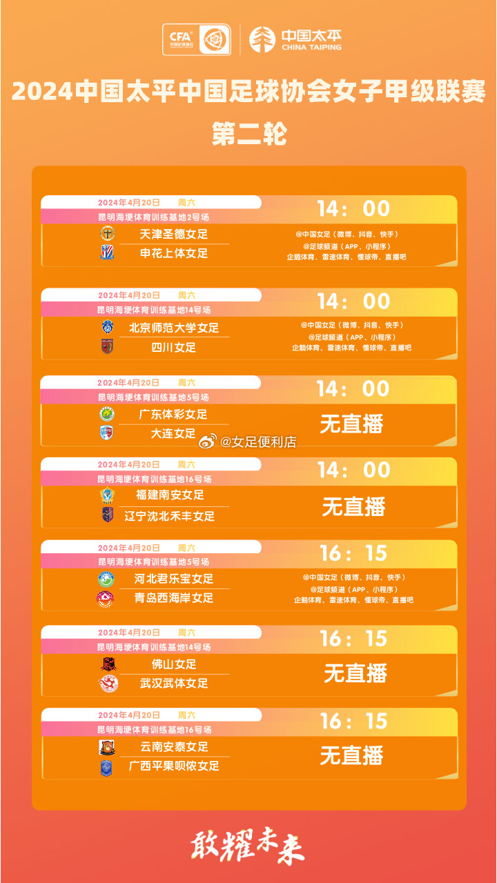 揭秘2025年中国太平中国足球协会女子甲级联赛对阵日程表