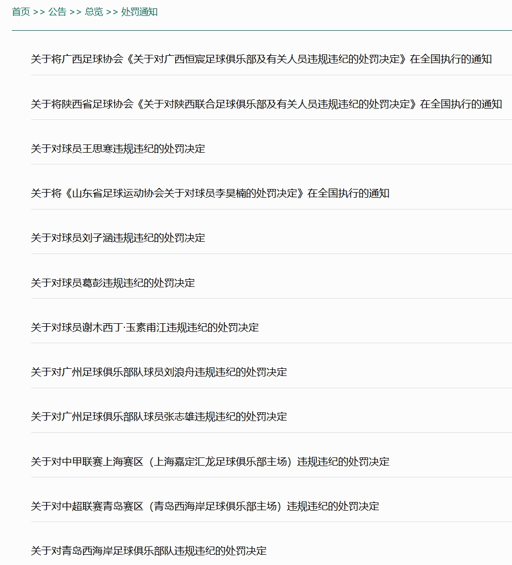 改变的力量，处罚公布机制的革新——从足协到中足联联合会纪律与道德委员会的变革之路